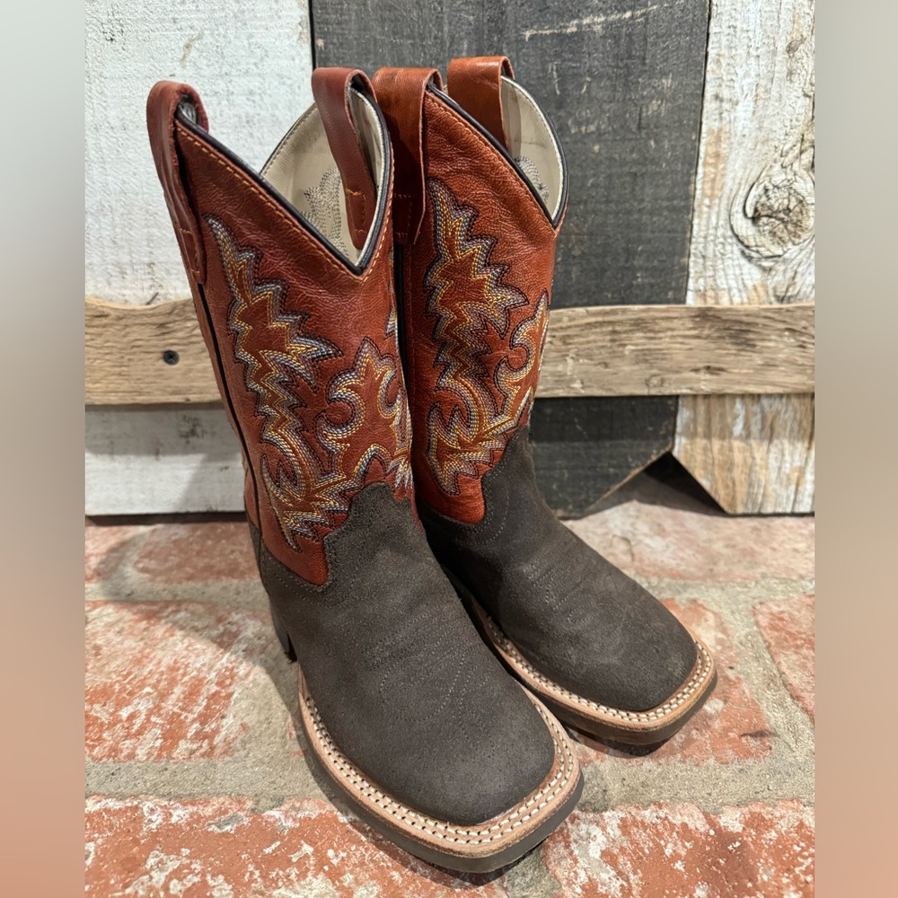 OLD WEST KIDS WESTERN BOOTS - BROAD SQUARE TOE